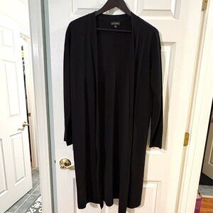 Slimming Heavy Long Black Open-front Cardigan Sweater